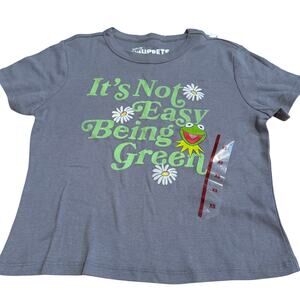 The Muppets Women's Kermit the Frog Cropped Graphic T-Shirt - Size XS - NWT